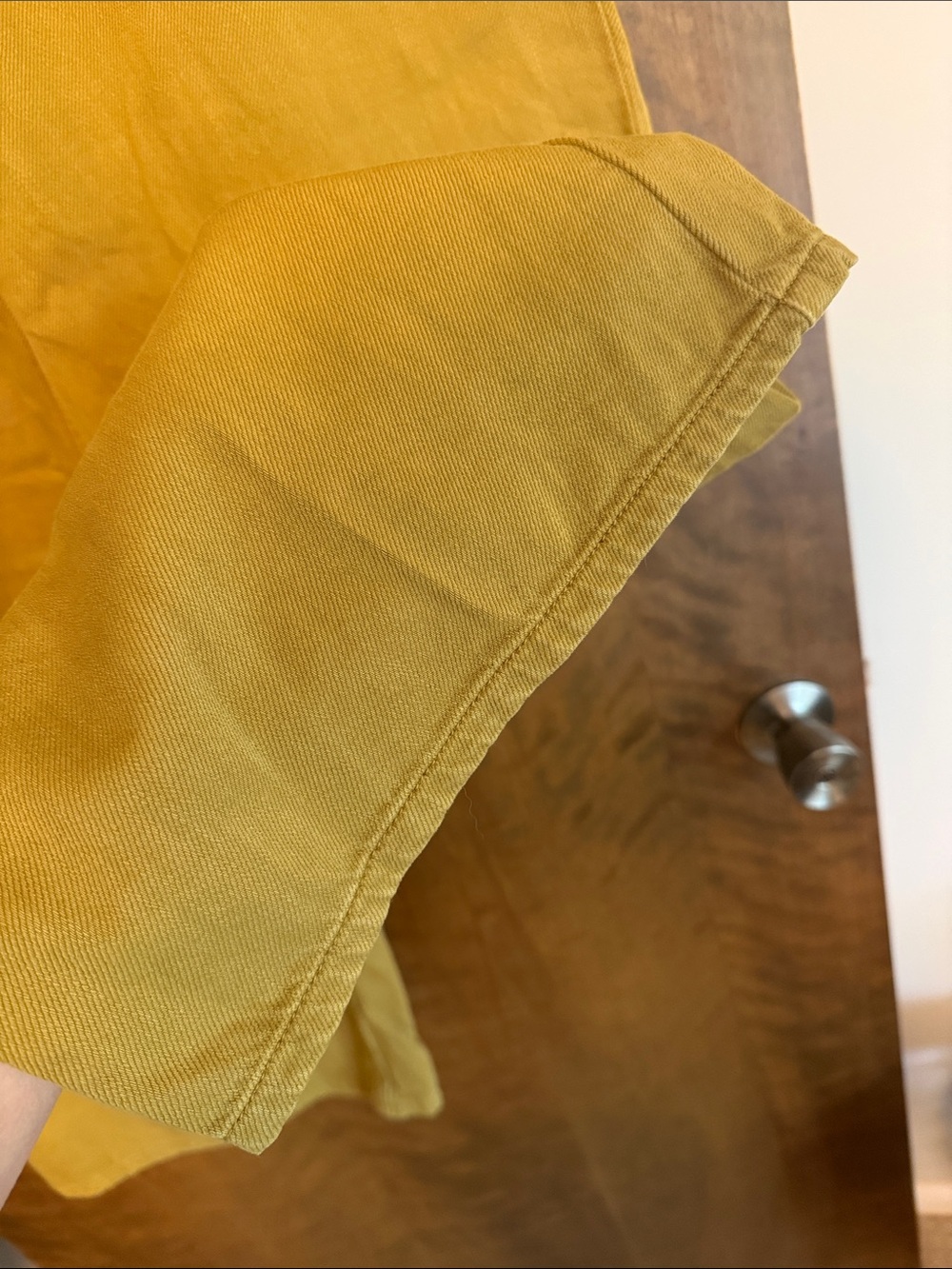 Pilcro Wide Leg Pants in Mustard Yellow - Picture 2 of 4